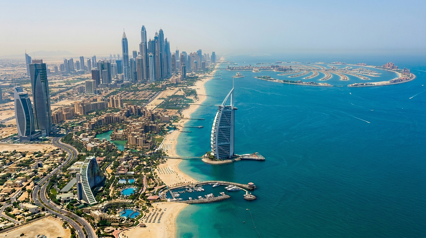 Dubai skyline with Burj Al Arab